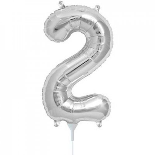 (image for) Silver Number 2 Foil Balloon (41cm) - Click Image to Close